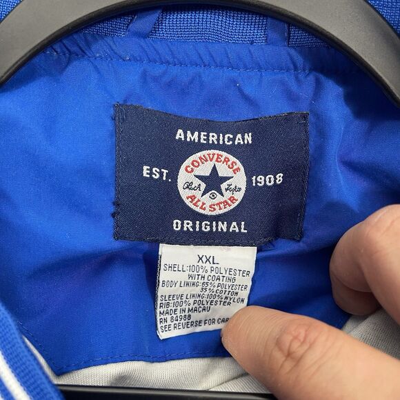 Vintage 90s Converse All Star Chuck Taylor Blue Windbreaker Jacket Size XXL - Picture 5 of 5